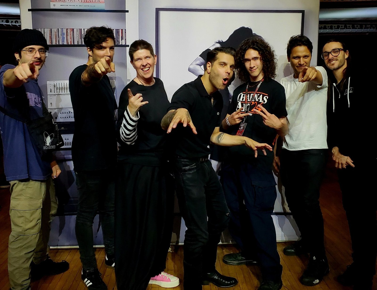 Milo Powers with a group of artists